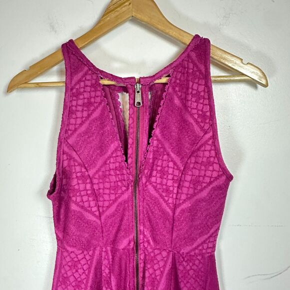 Free People Miss Connections Fuchsia Flirty Summer‎ Cutout Dress Woman’s 4 - Picture 8 of 14